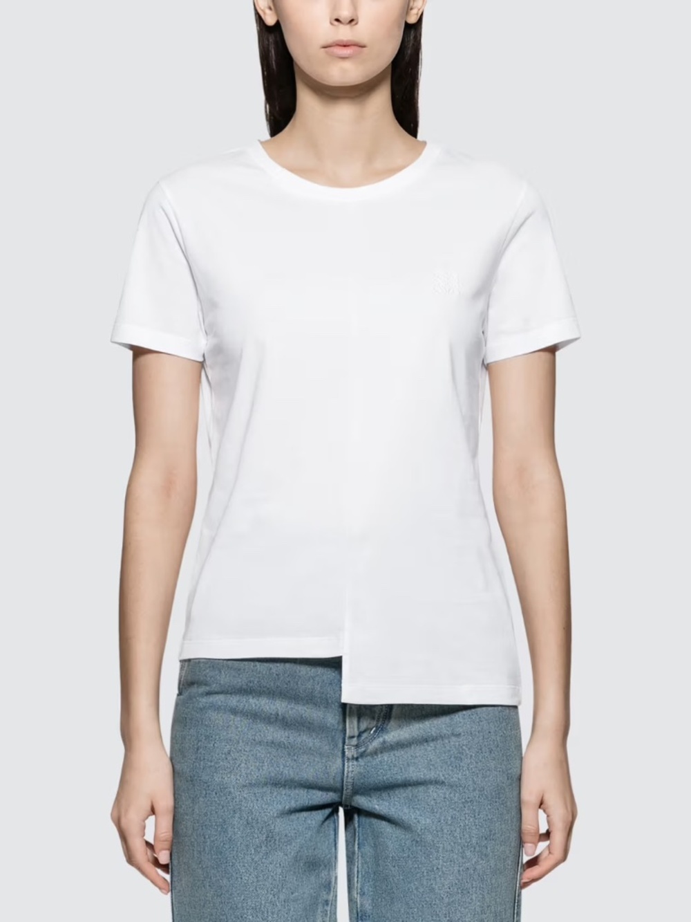 White Loewe Anagram Asymmetric T-shirt
